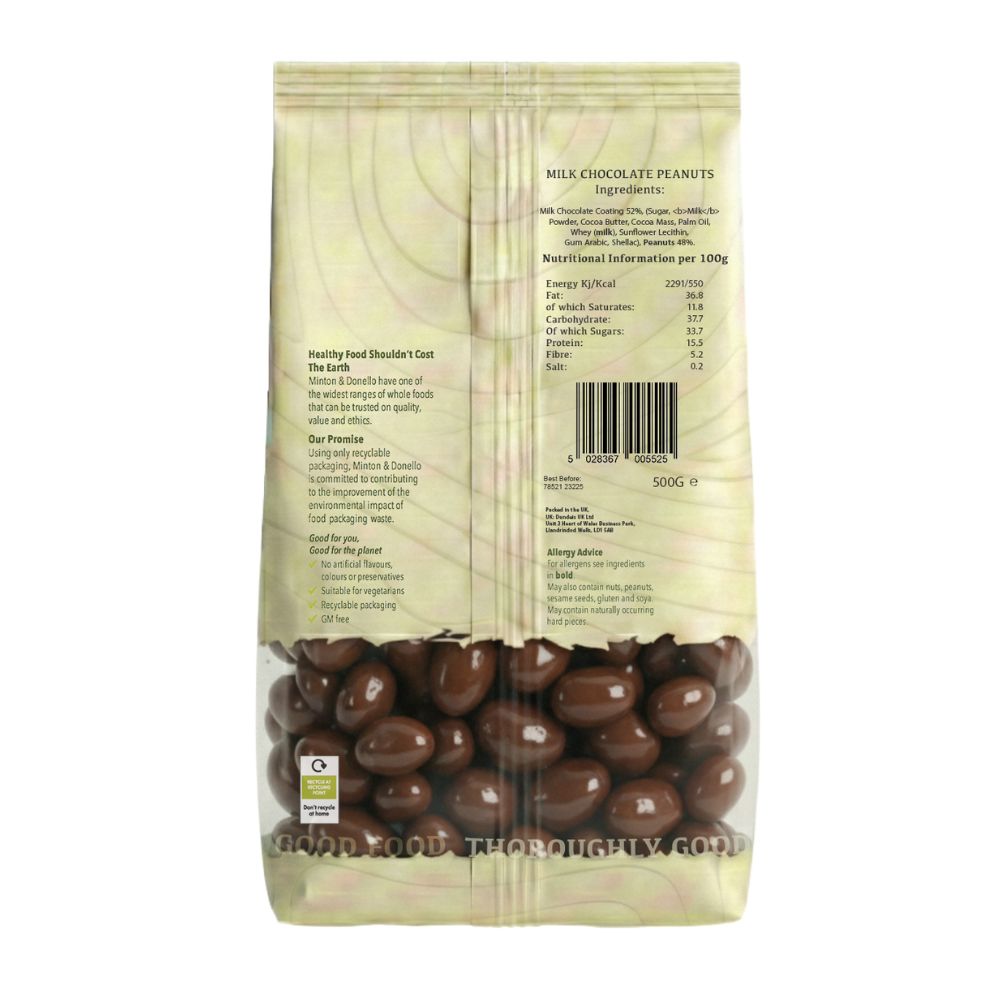 Minton & Donello Milk Chocolate Peanuts 6 x 500g