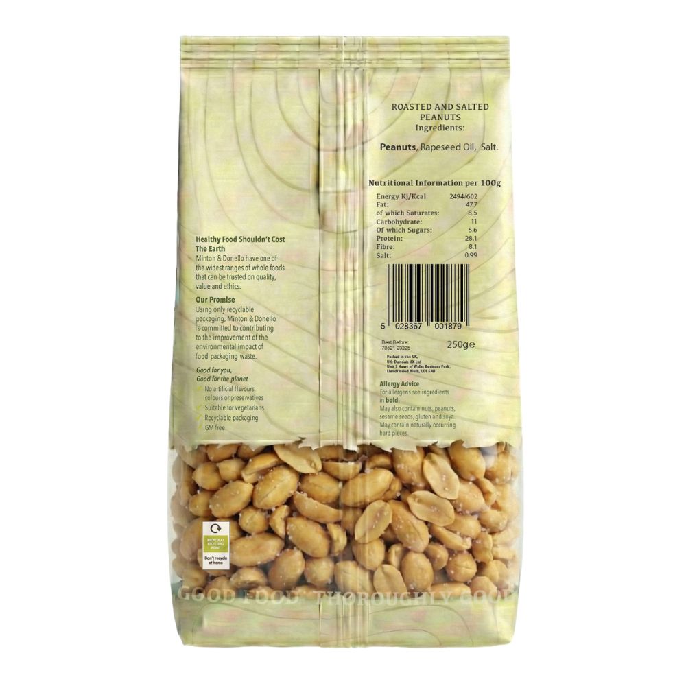 Minton & Donello Roasted and Salted Peanuts 6 x 250g