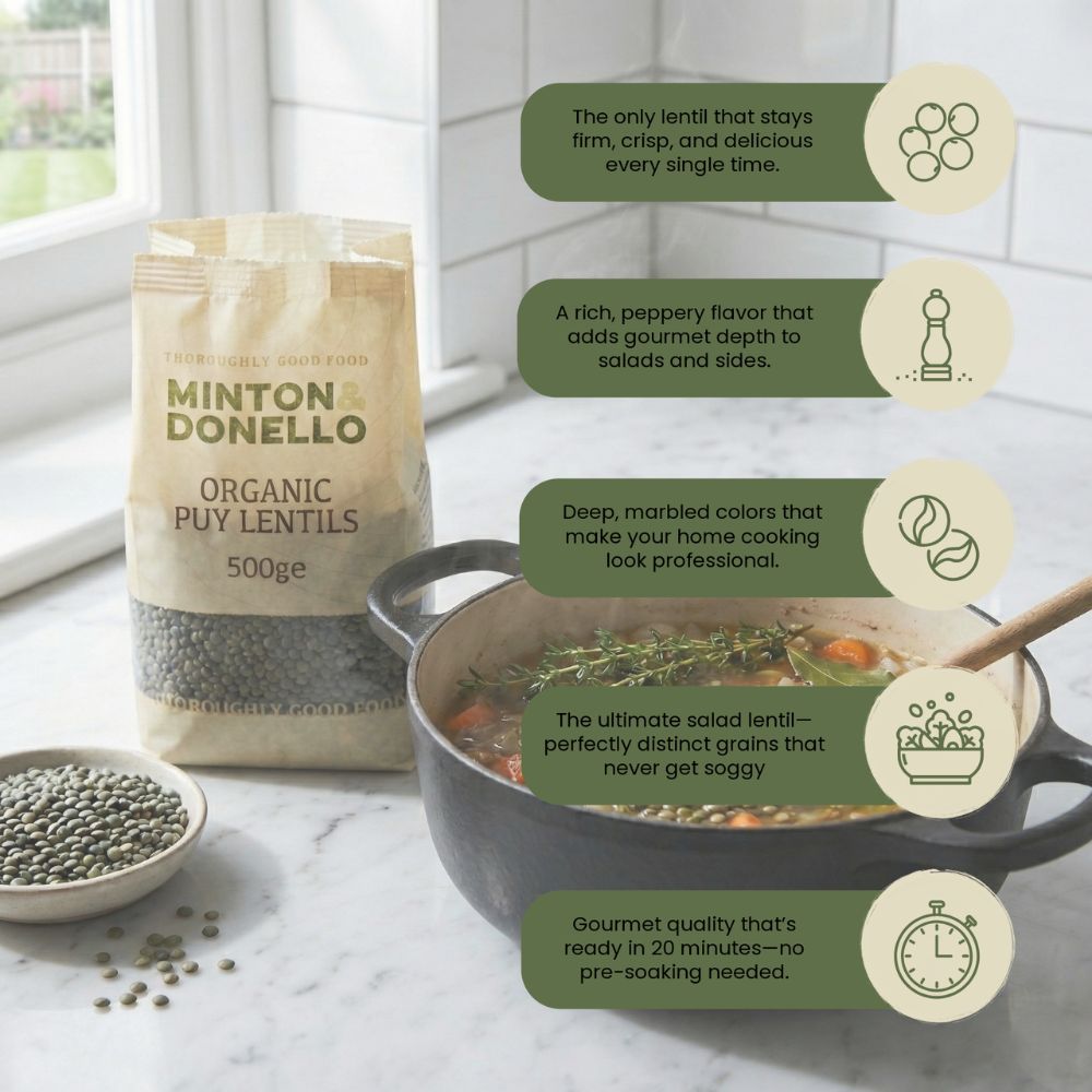 Minton & Donello Organic Puy Lentils 6 x 500g