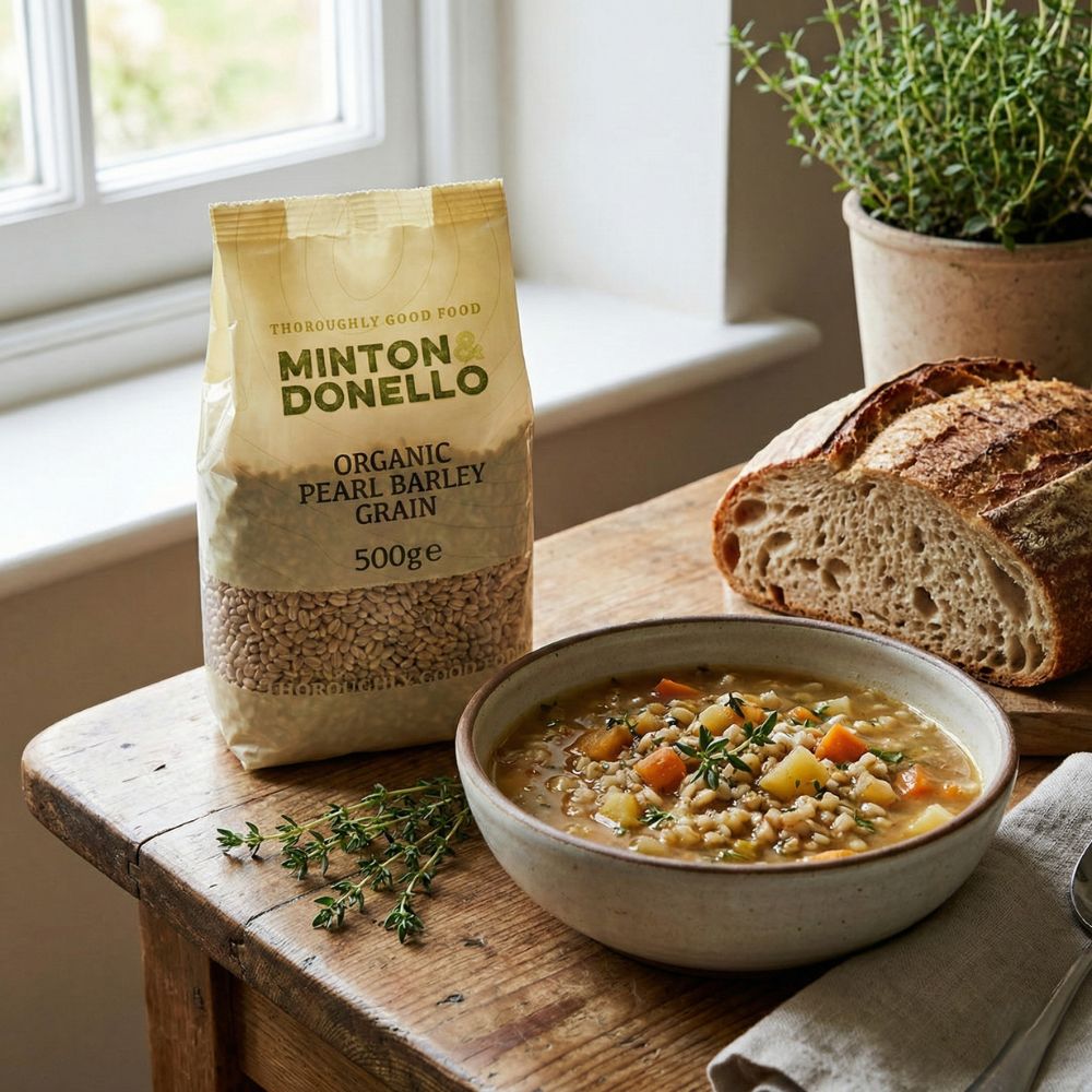 Minton & Donello Organic Pearl Barley Grain 6 x 500g
