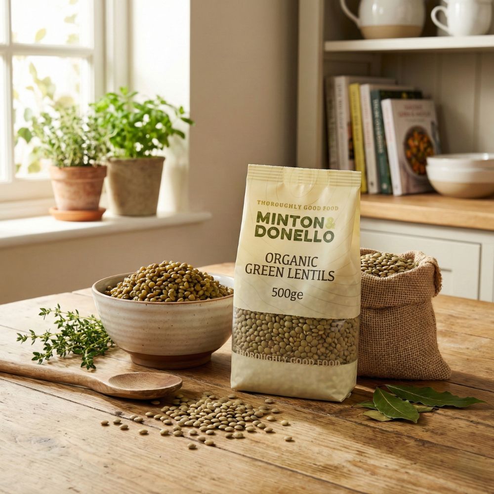 Minton & Donello Organic Green Lentils 6 x 500g