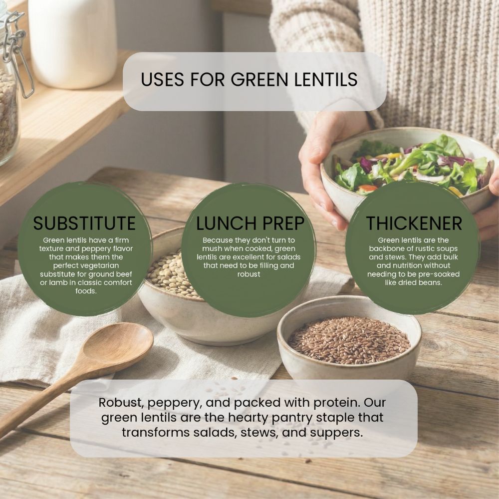 Minton & Donello Organic Green Lentils 6 x 500g
