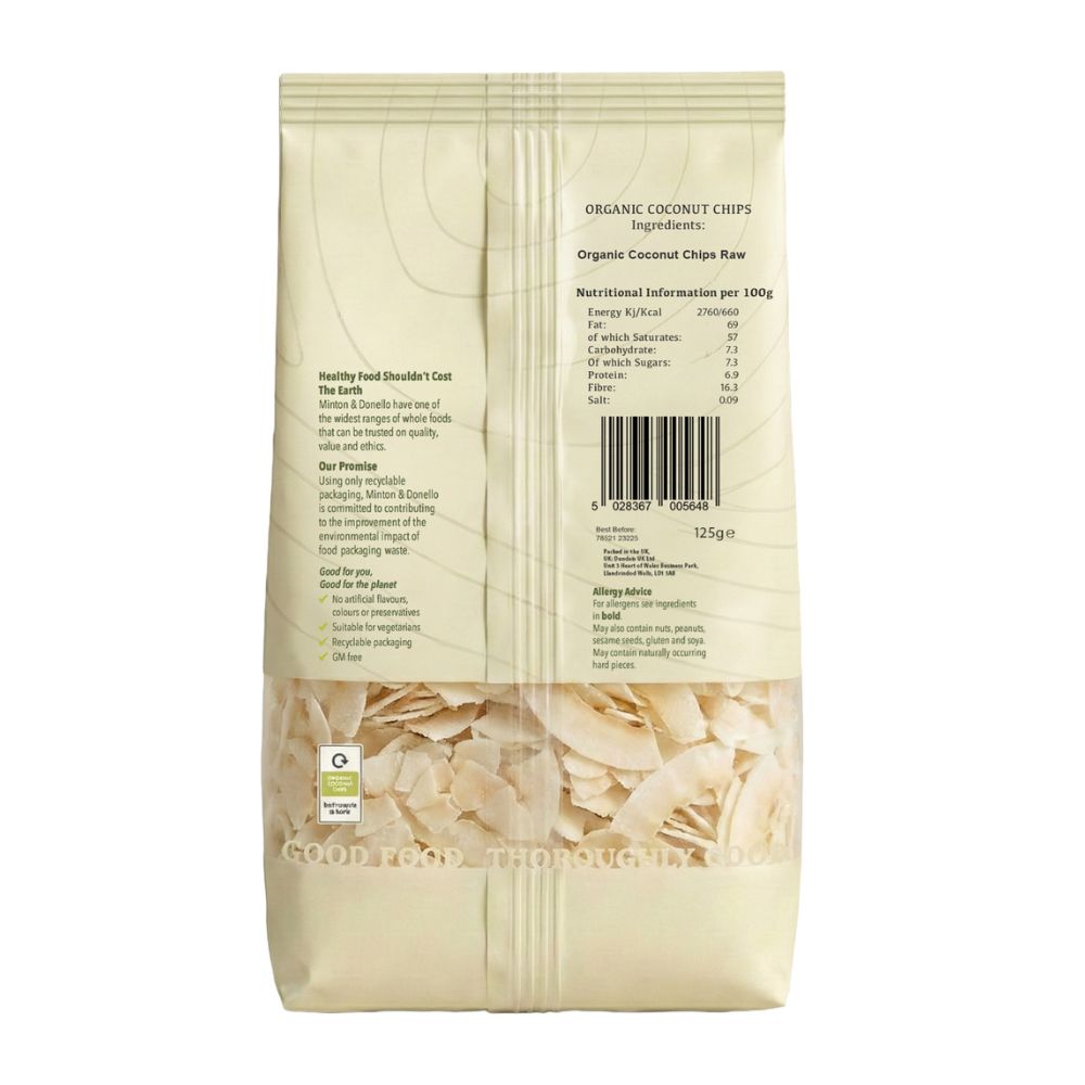 Minton & Donello Organic Coconut Chips 6 x 125g