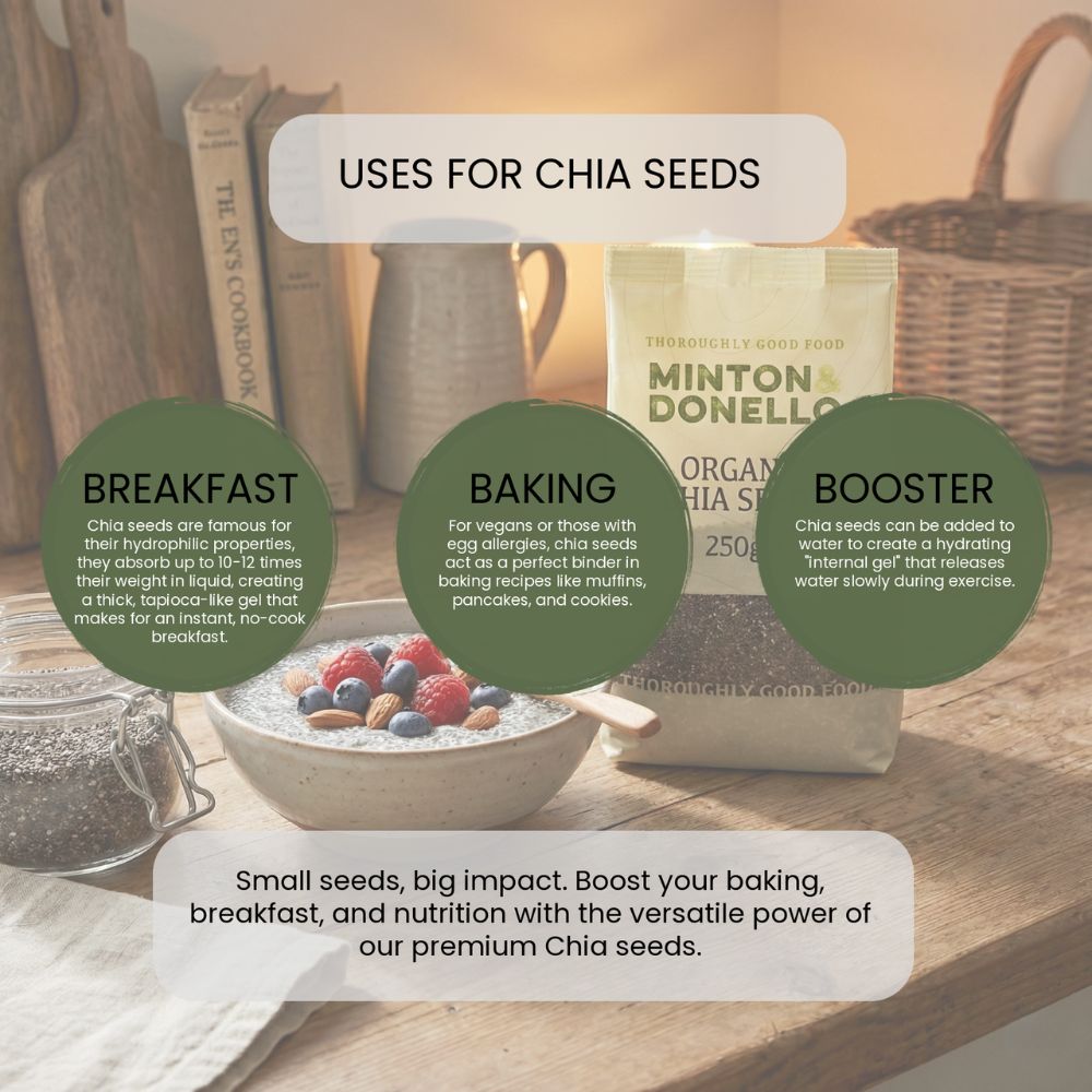 Minton & Donello Organic Chia Seeds 6 x 250g