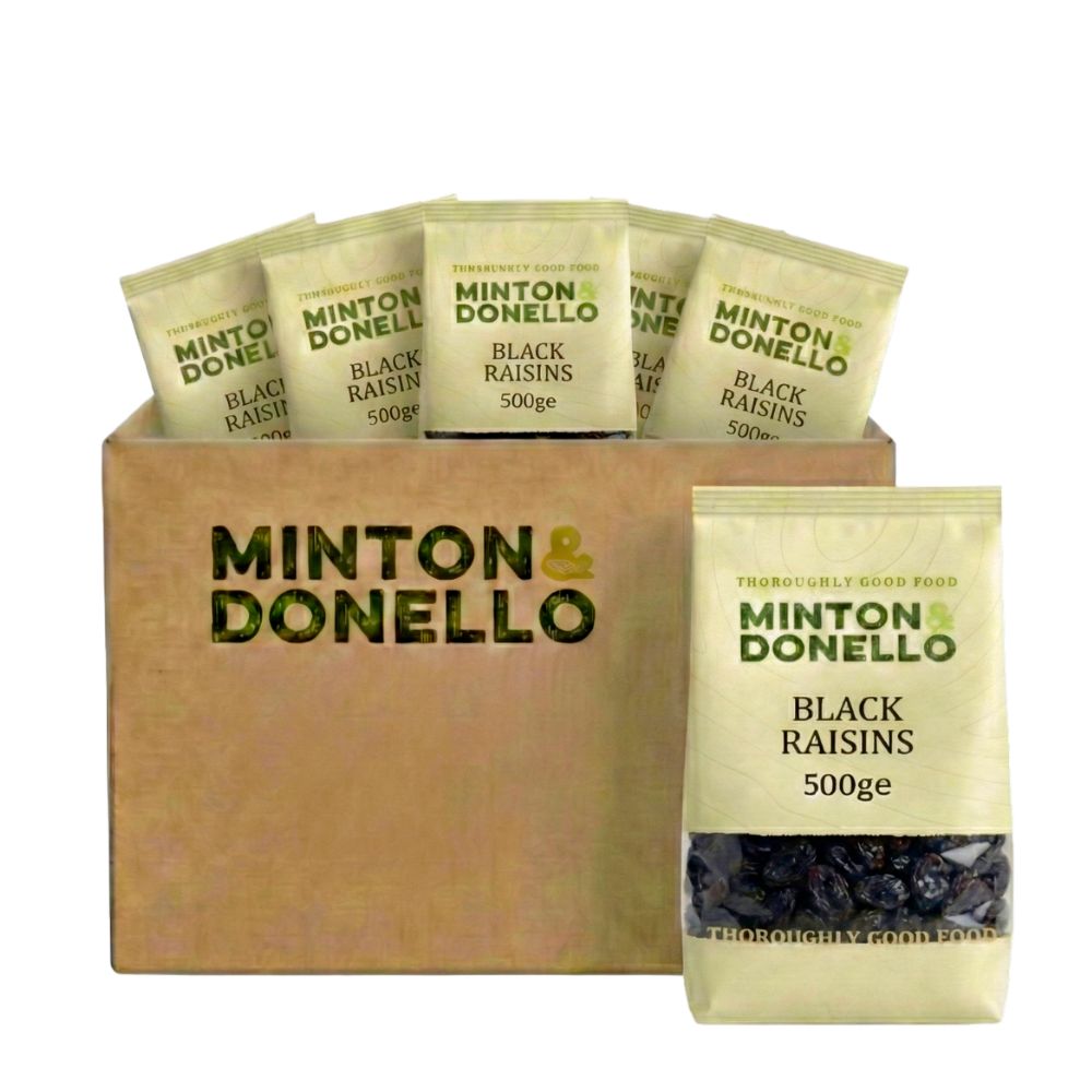 Minton & Donello Black Raisins 6 x 500g