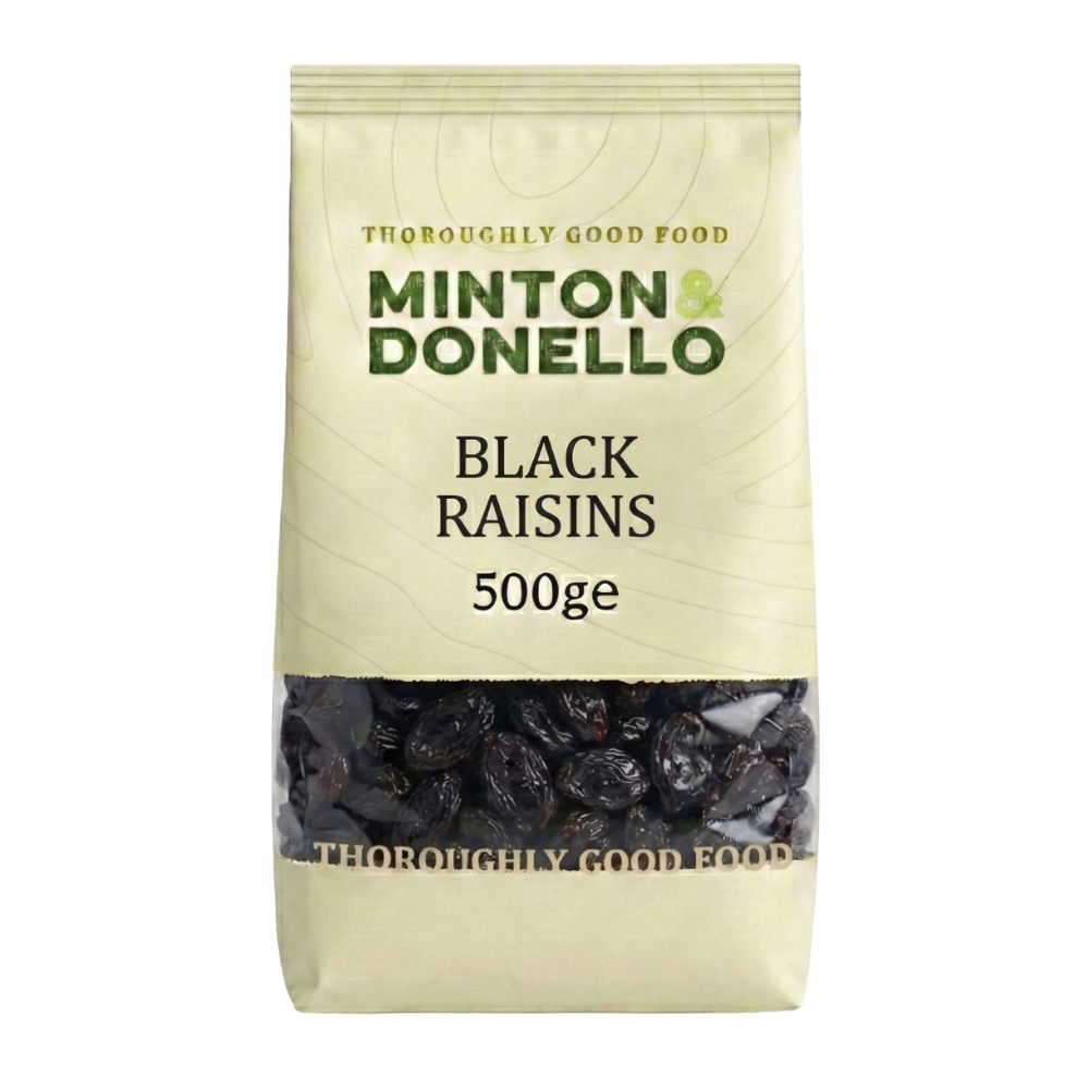Minton & Donello Black Raisins 6 x 500g