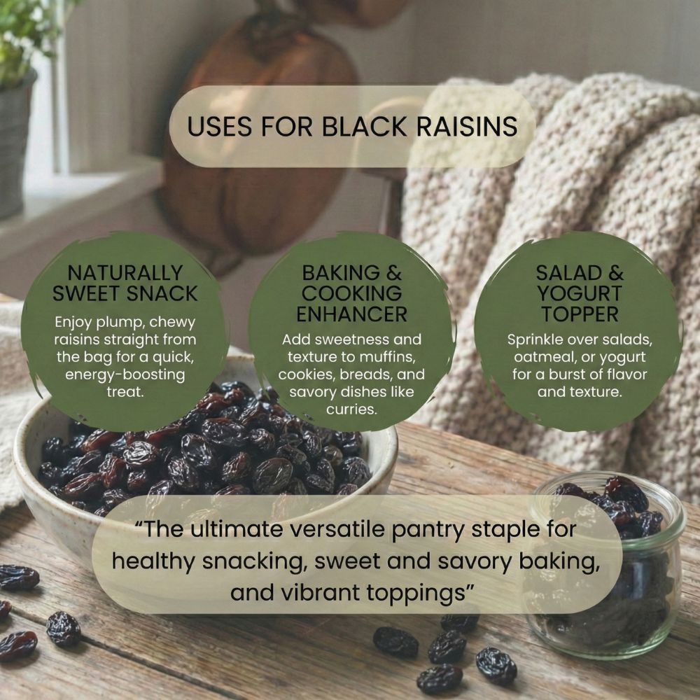 Minton & Donello Black Raisins 6 x 500g