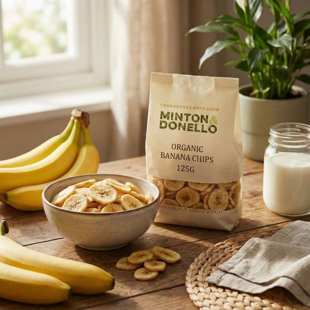 Minton & Donello Organic Banana Chips 6 x 125g