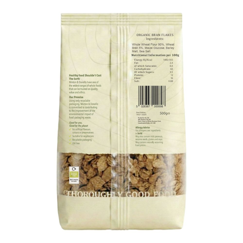 Minton & Donello Organic Bran Flakes 6 x 500g