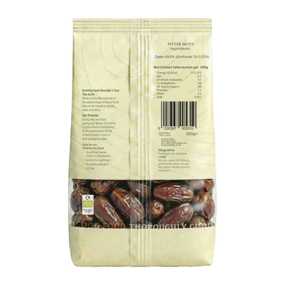 Minton & Donello Pitted Dates 6 x 500g