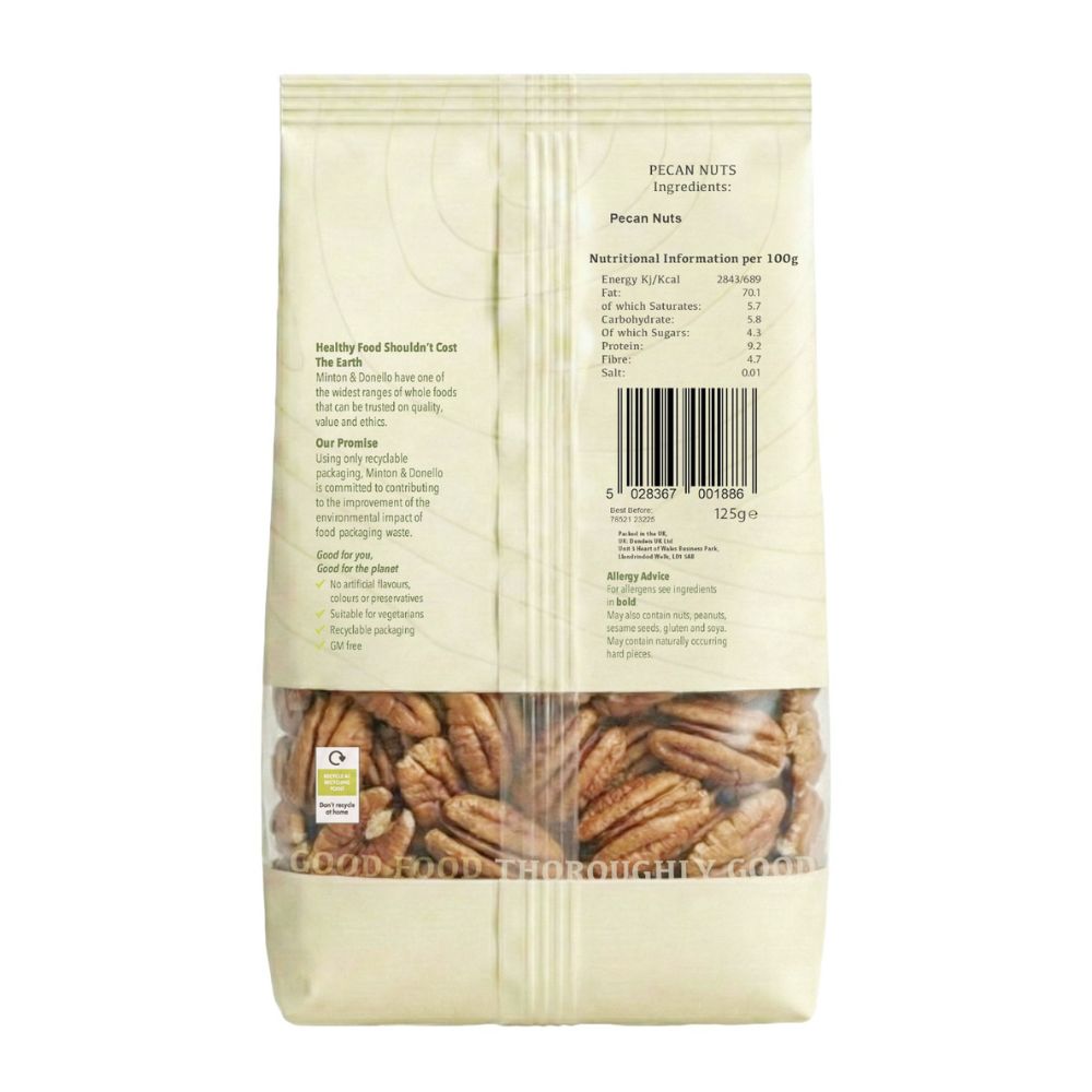 Minton & Donello Pecan Halves 6 x 125g