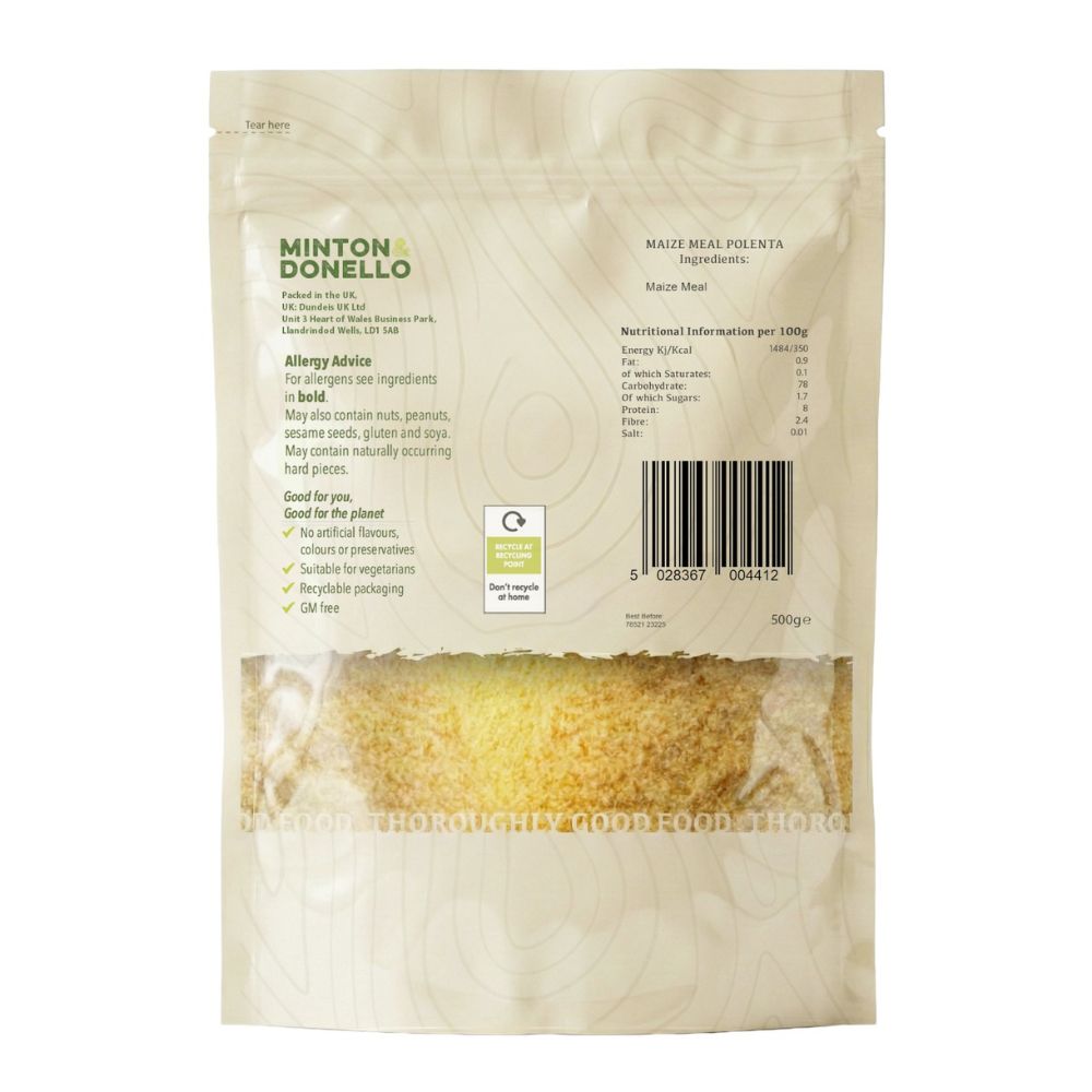 Minton & Donello Maize Flour Polenta Flour 6 x 500g