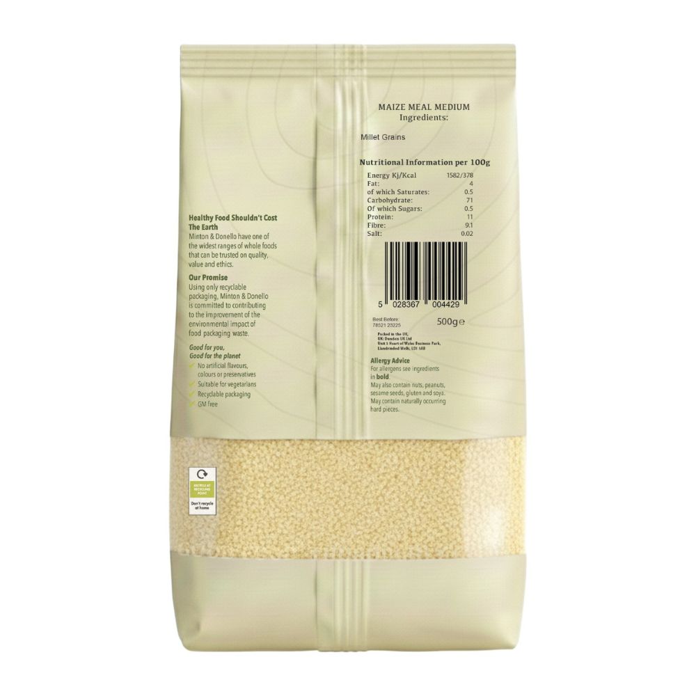 Minton & Donello Medium Maize Meal 6 x 500g