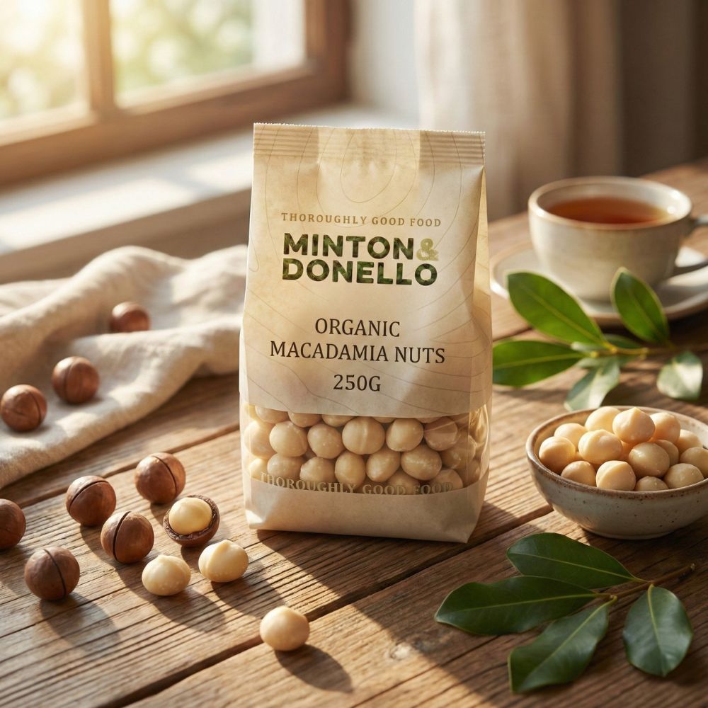 Minton & Donello Organic Whole Macadamia Nuts 6 x 250g