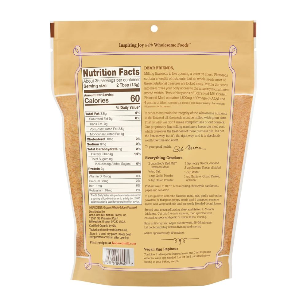 Bob's Red Mill Organic Golden Flaxseed Meal 453g