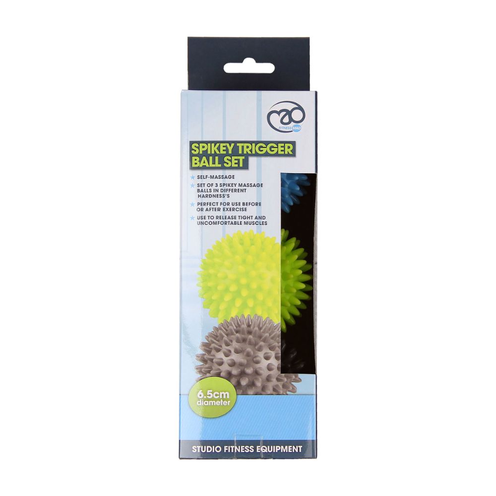 The Mad Group Spiky Massage Balls Set Blue Green & Grey