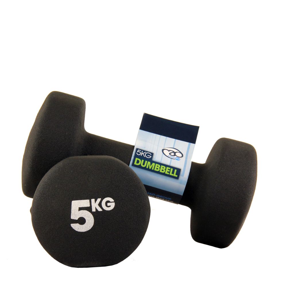 The Mad Group Neoprene Dumbbells Black 5kg