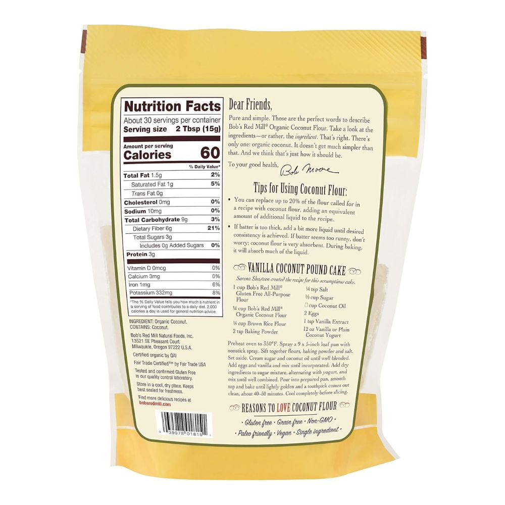 Bob's Red Mill Organic Coconut Flour 453g