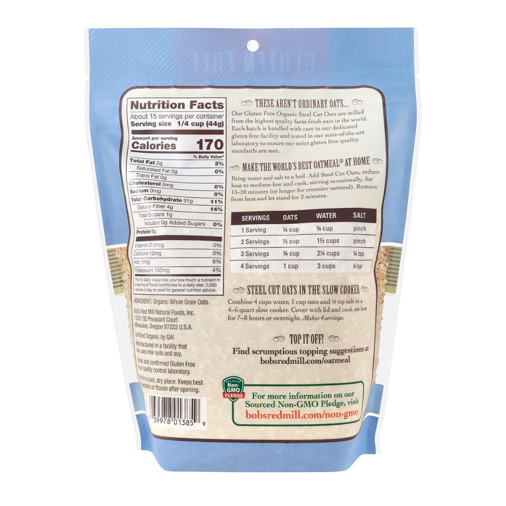 Bob's Red Mill Gluten Free Organic Steel Cut Oats 680g
