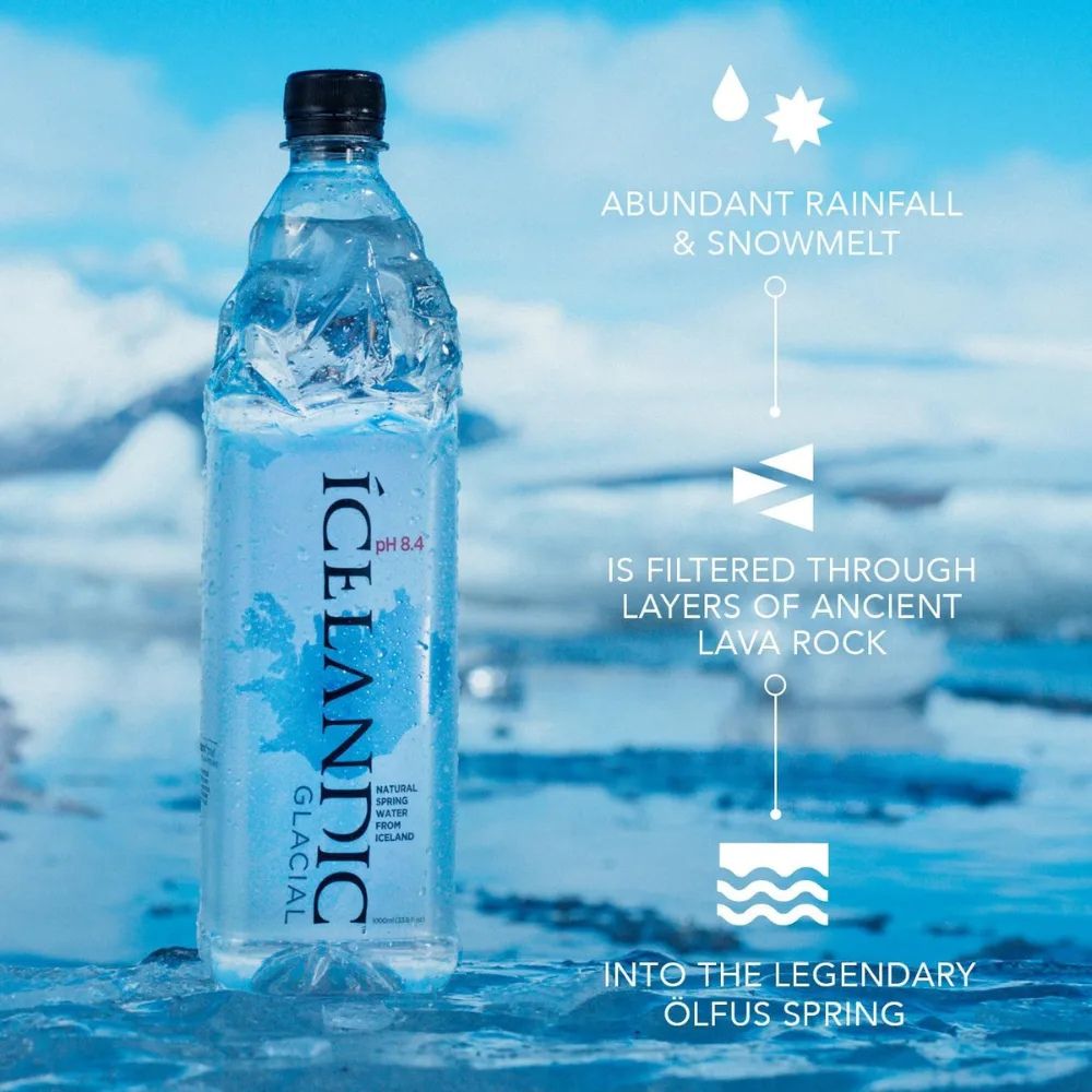 Icelandic Glacial Sparkling Water 24 x 330ml
