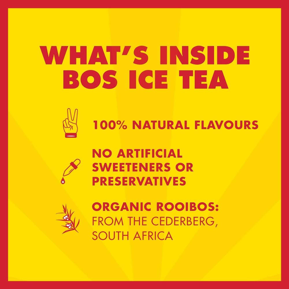 BOS Ice Tea Sugar Free Lemon Rooibos Iced Tea 6 x 1 Litre