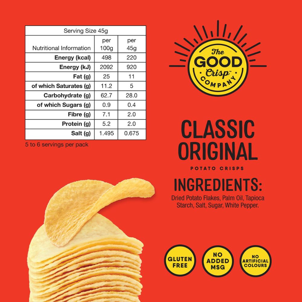 The Good Crisp Company Original Potato Crisps 12 x 45g