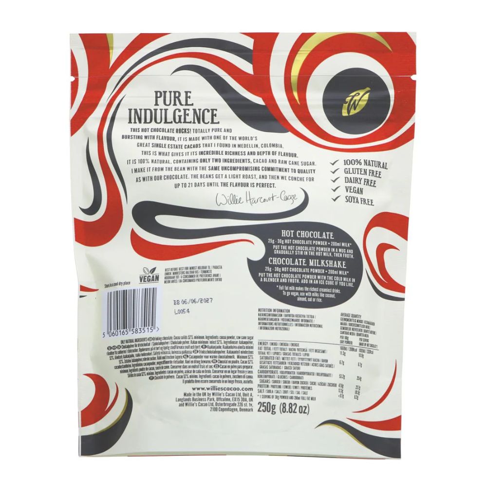 Willie's Cacao Hot Chocolate 52% Medellin Cacao 250g