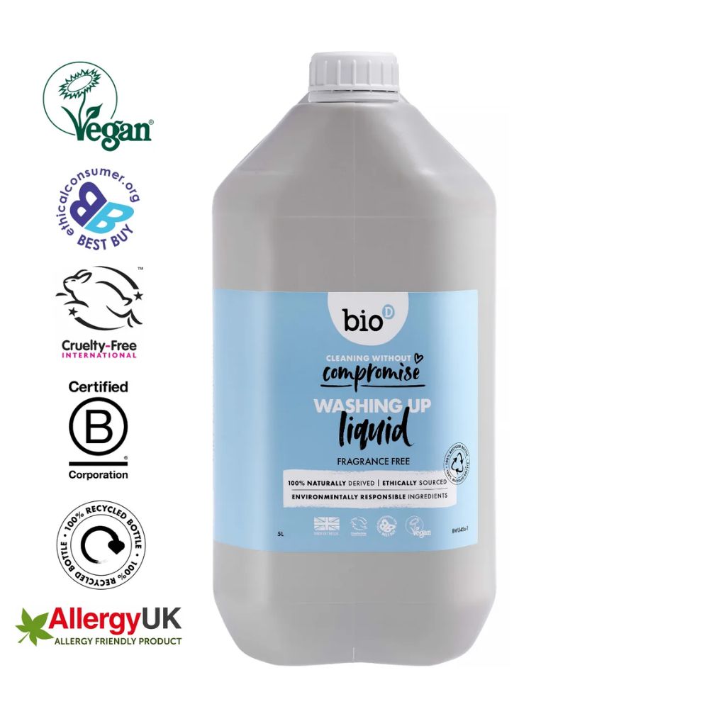 Bio-D Fragrance Free Washing Up Liquid 5 Litre