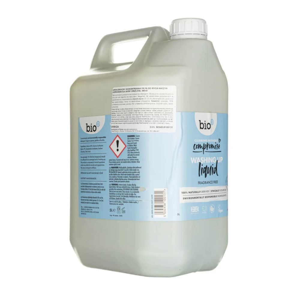 Bio-D Fragrance Free Washing Up Liquid 5 Litre