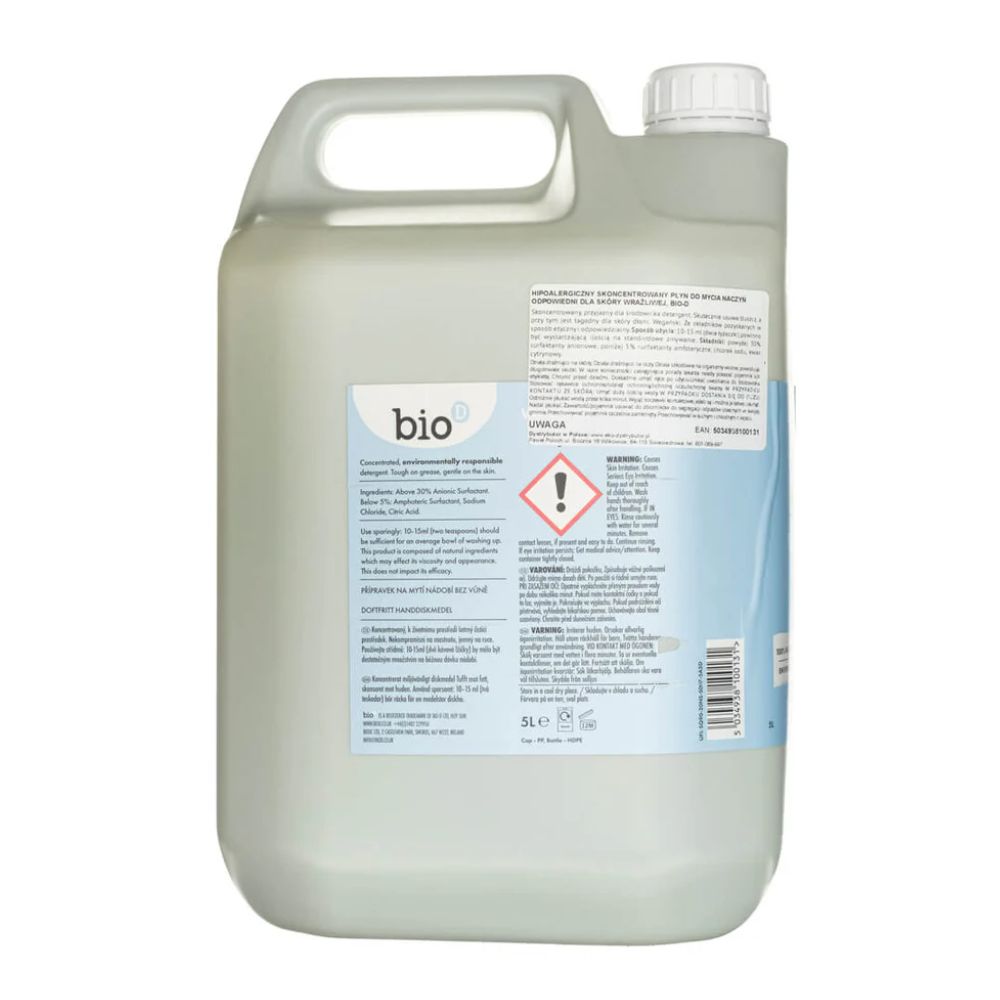 Bio-D Fragrance Free Washing Up Liquid 5 Litre
