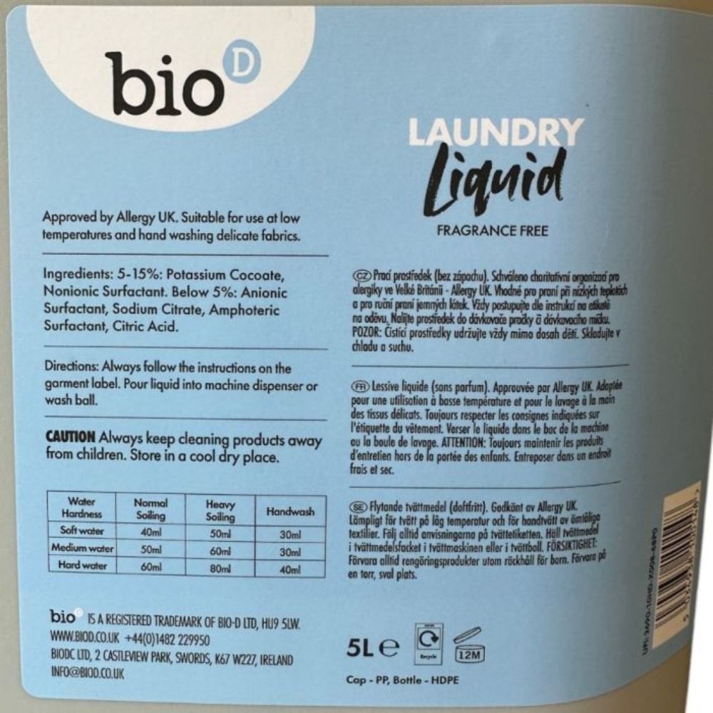 Bio-D Lavender Laundry Liquid 5 Litre