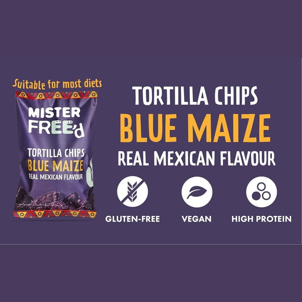 Mister Free'd Tortilla Chips with Blue Maize 12 x 135g