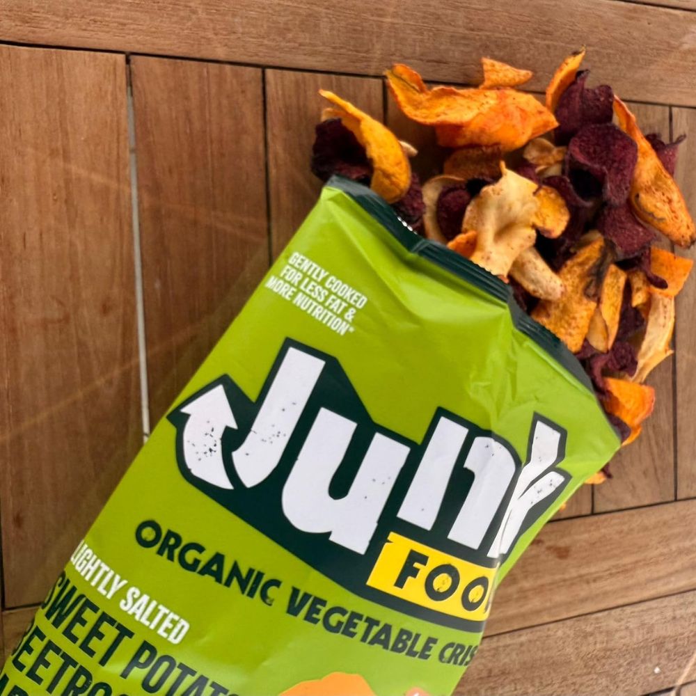 Junk Crisps Organic Parsnip Sweet Potato Beetroot & Carrot Vegetable Crisps 12 x 100g