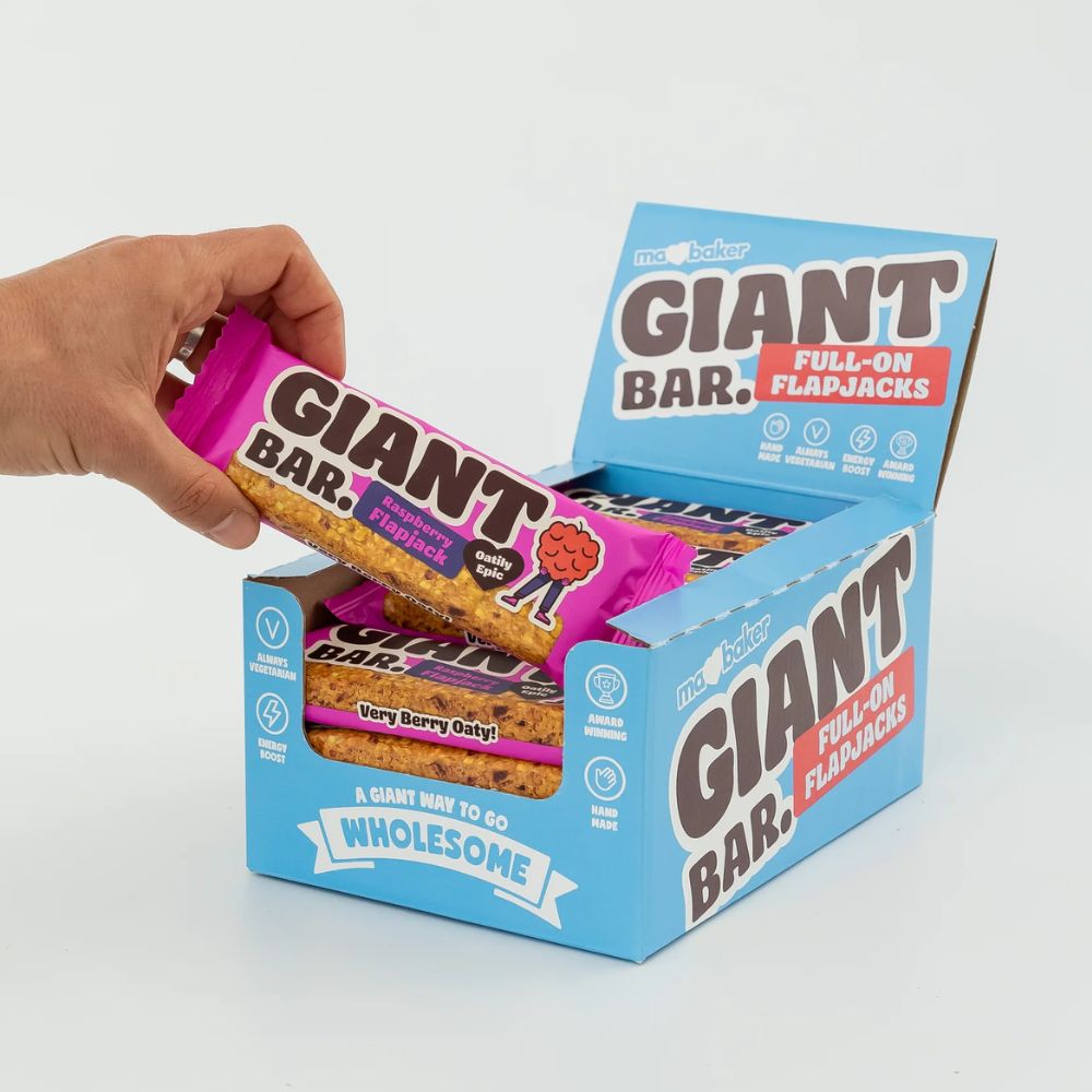 Ma Baker Giant Bar Raspberry Flapjack 20 x 90g