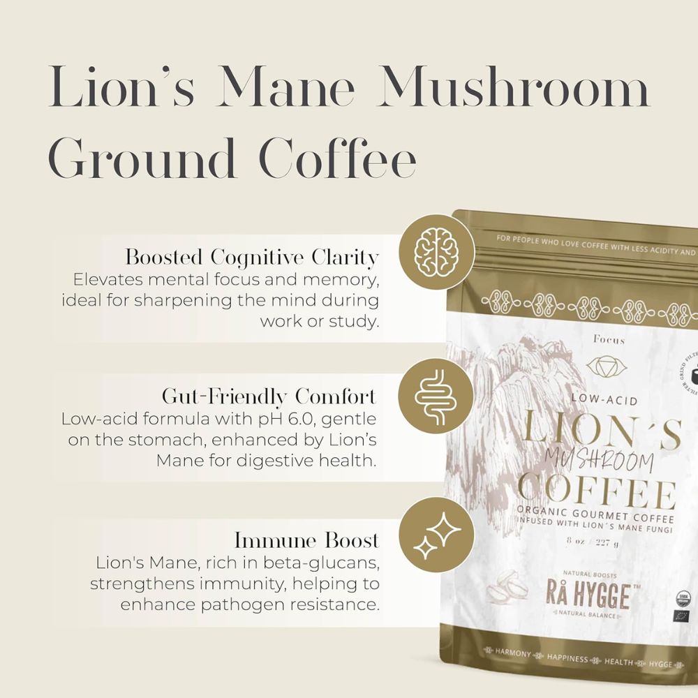 Rå Hygge Lion's Mane Coffee Filter Ground 227g