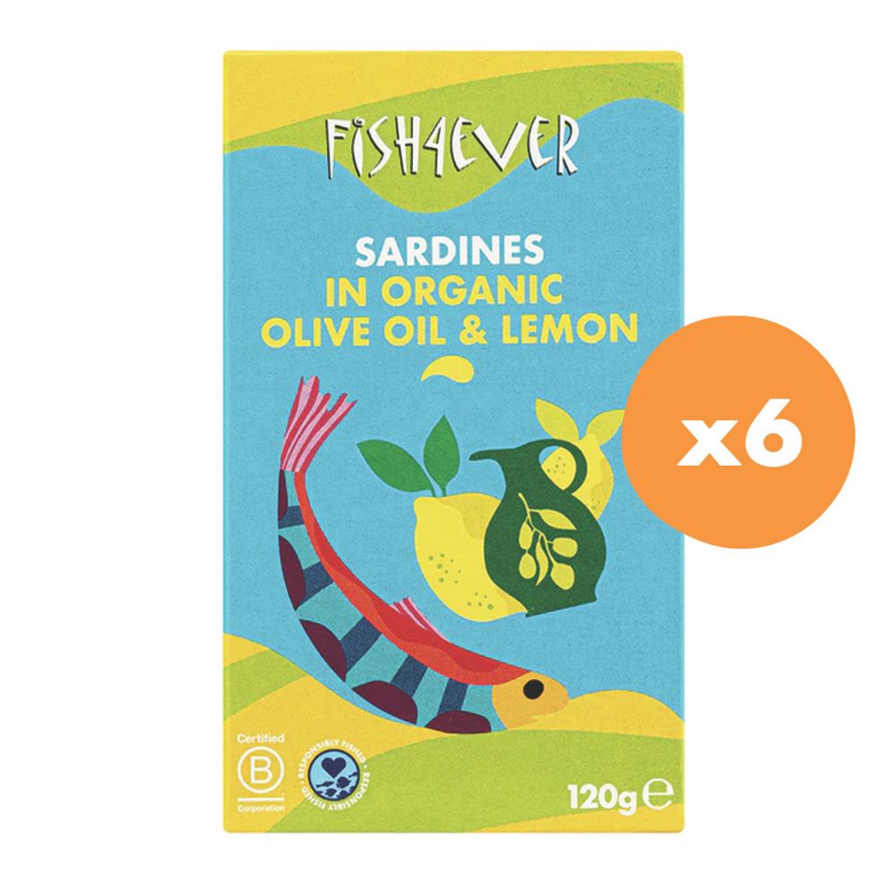 Fish4ever Sardines in Organic Olive Oil & Lemon 120g x 6