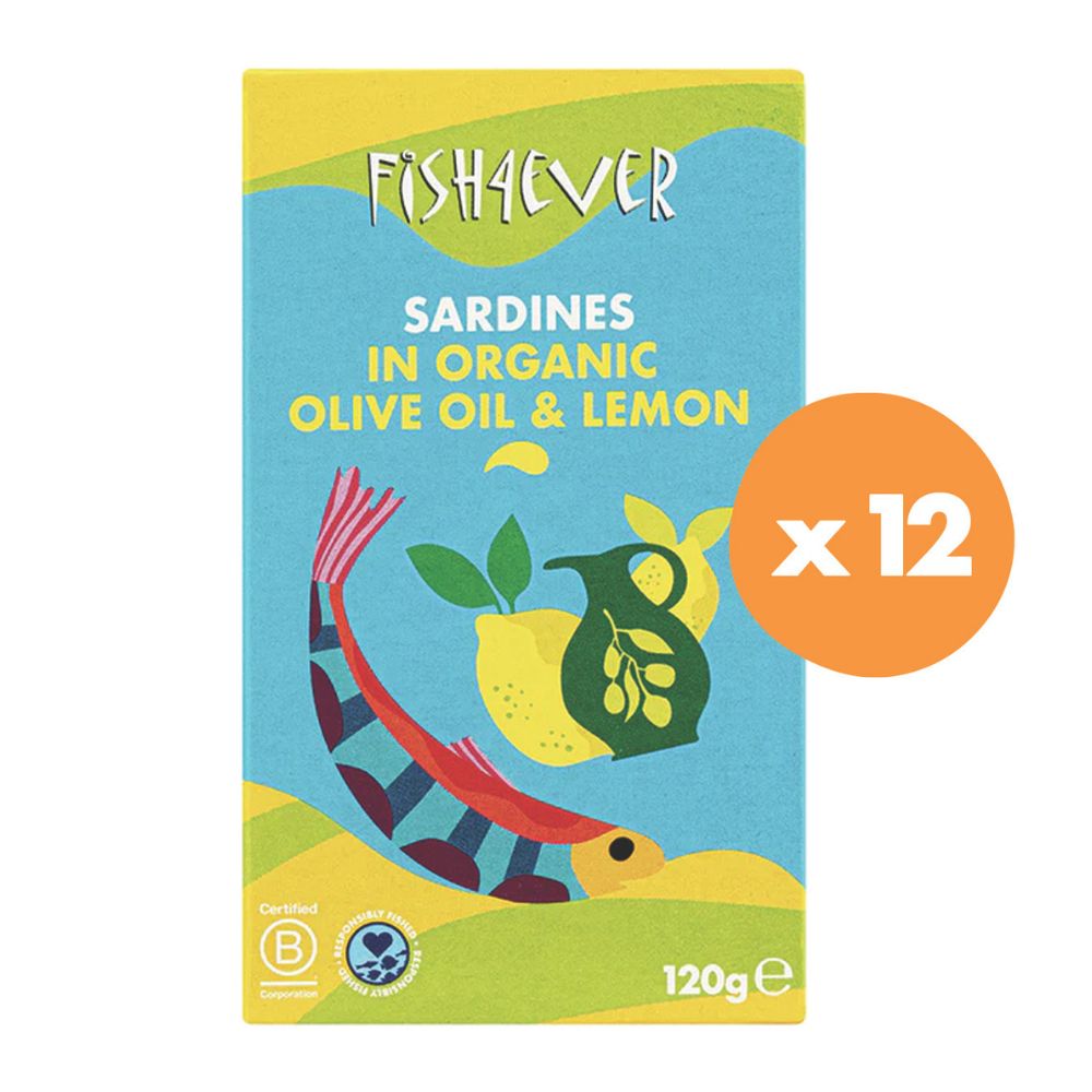 Fish4ever Sardines in Organic Olive Oil & Lemon 120g x 12