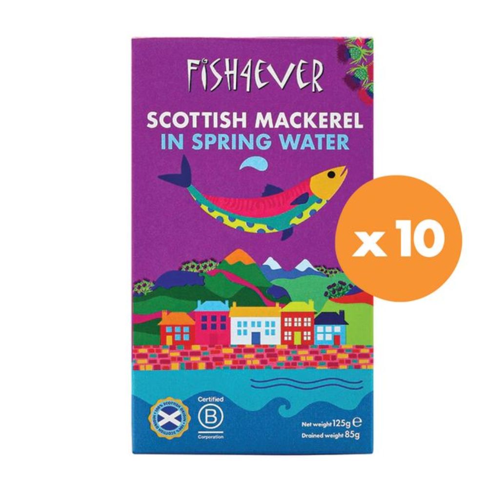 Fish4ever Mackerel in Spring Water 125g x10