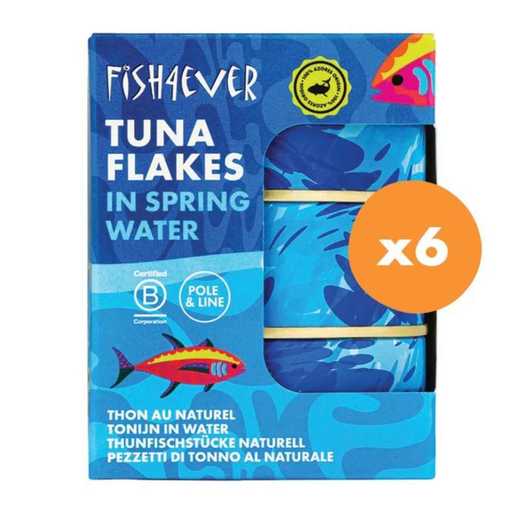 Fish4ever Azores Skipjack Tuna Flakes in Spring Water 3 x 160g x6