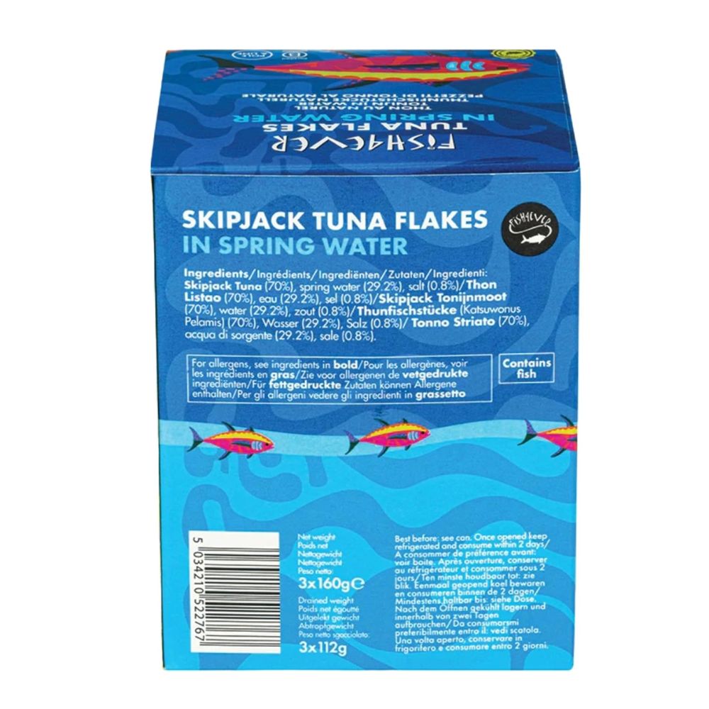 Fish4ever Azores Skipjack Tuna Flakes in Spring Water 3 x 160g x6