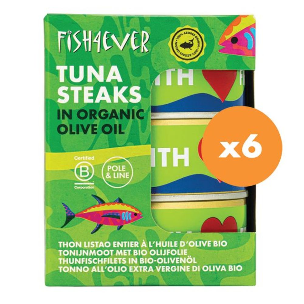 Fish4ever Azores Skipjack Tuna Steaks in Olive Oil 3 x 160g x6