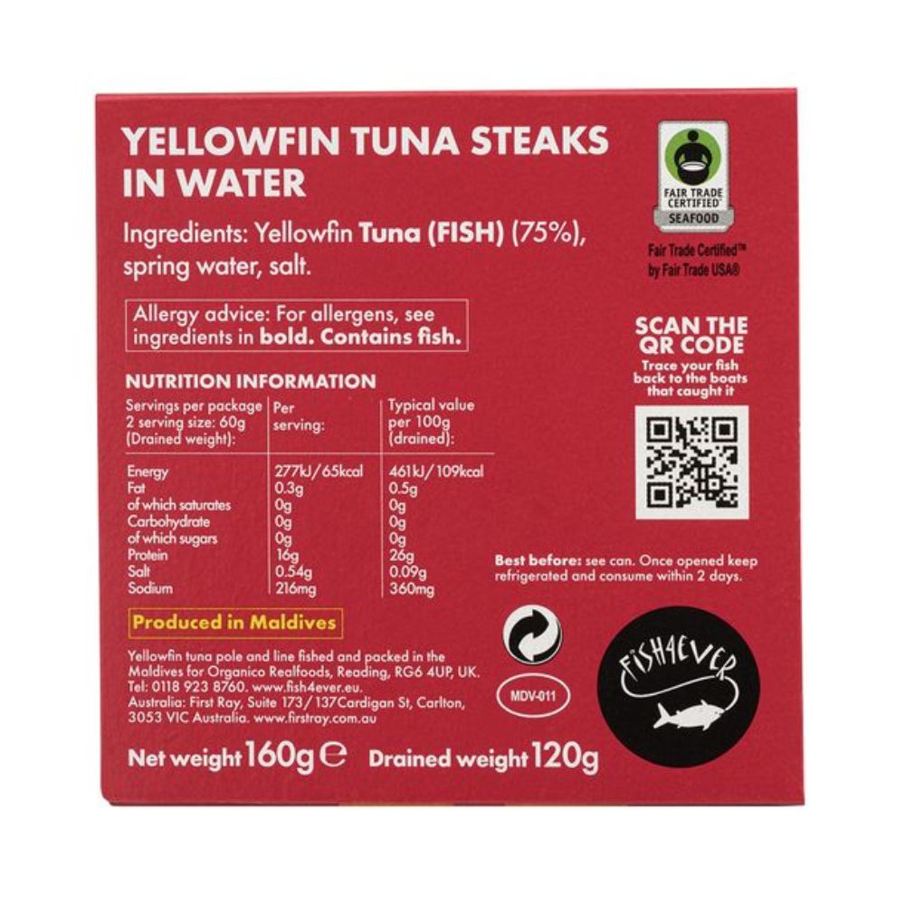 Fish4ever Yellowfin Tuna in Water 160g x12