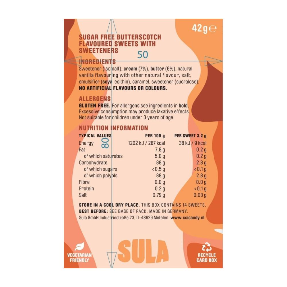 Sula Butterscotch Drops 14 x 42g