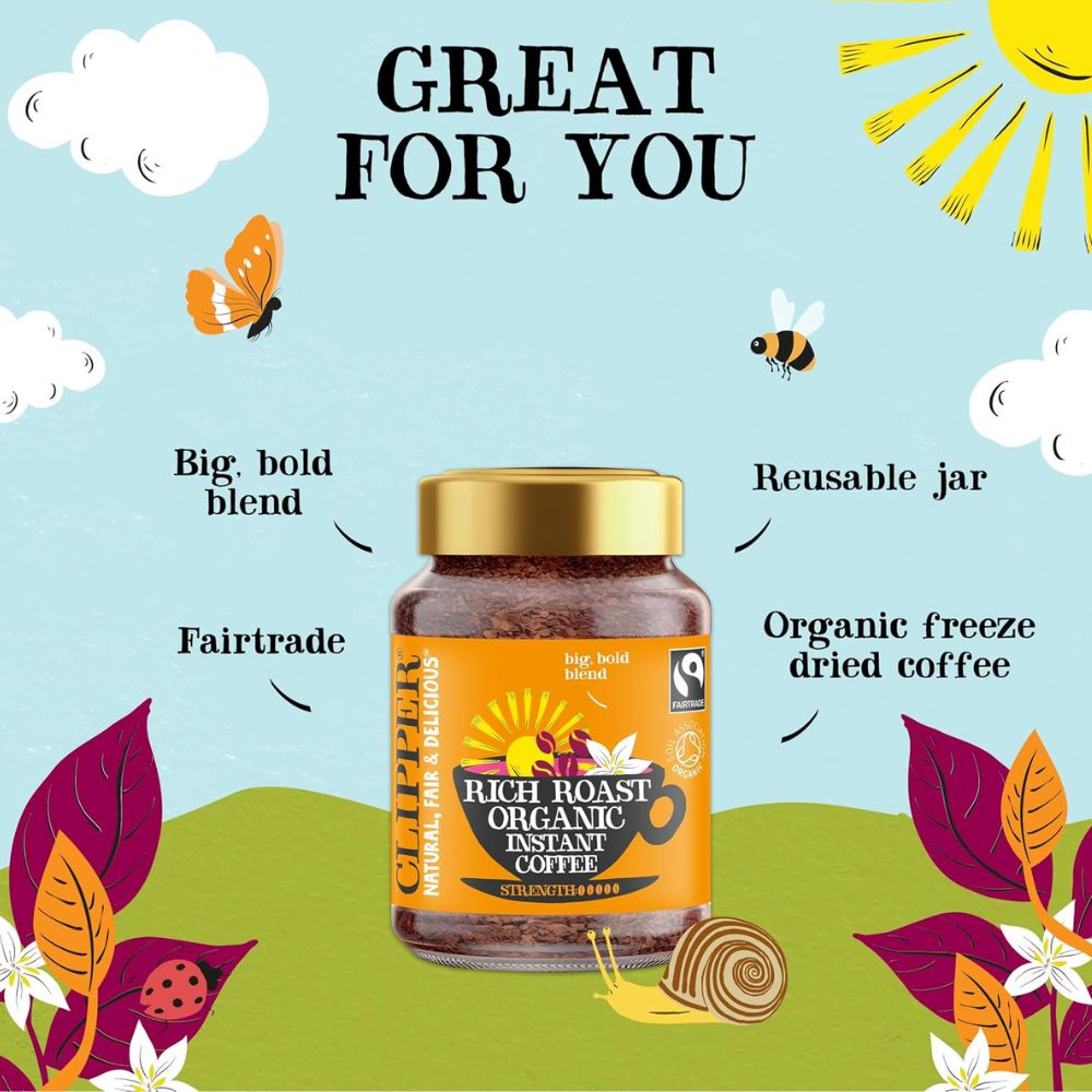 Clipper Fairtrade PNG Rich Roast Single Origin Arabica Coffee 100g