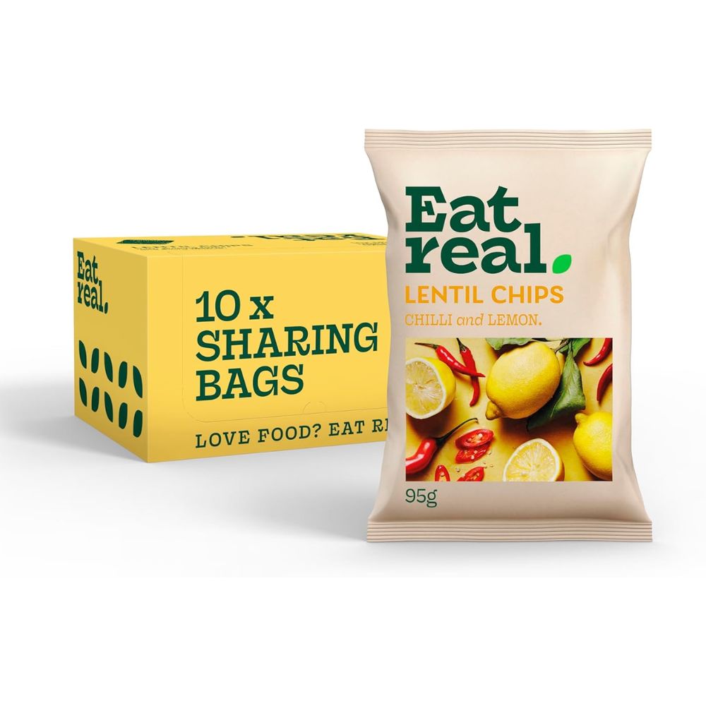 Eat Real Lentil Chips Chilli & Lemon 10 x 95g