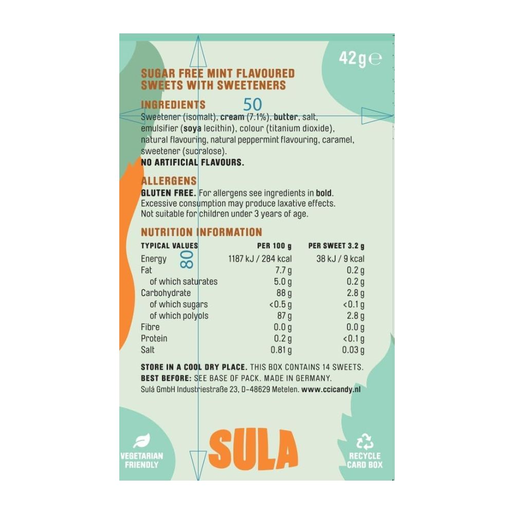 Sula Sugar Free Mint Humbugs 14 x 42g