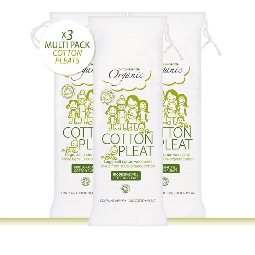 Simply Gentle Organic Cotton Pleats 100g x 3