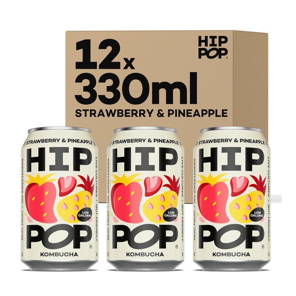 Hip Pop Stawberry & Pineapple Kombucha 12 x 330ml