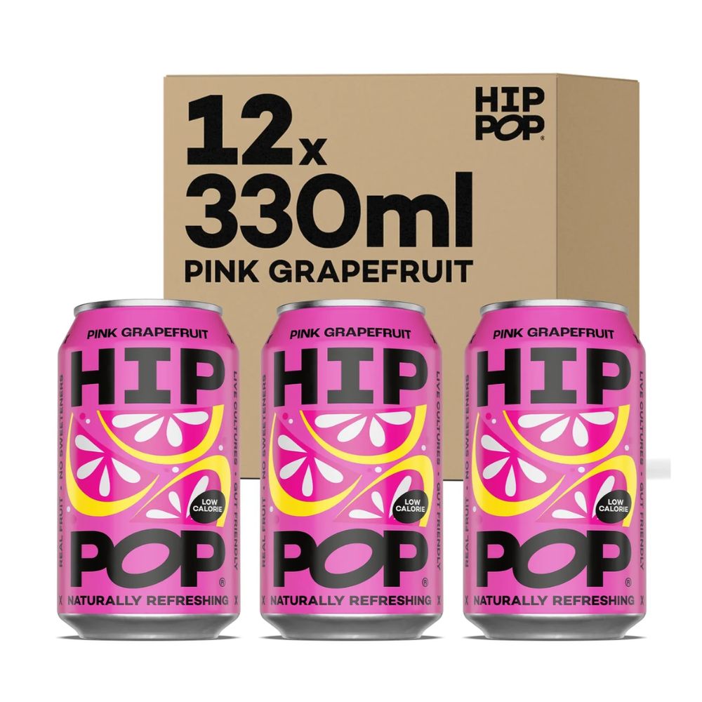 Hip Pop Pink Grapefruit Living Soda 12 x 330ml