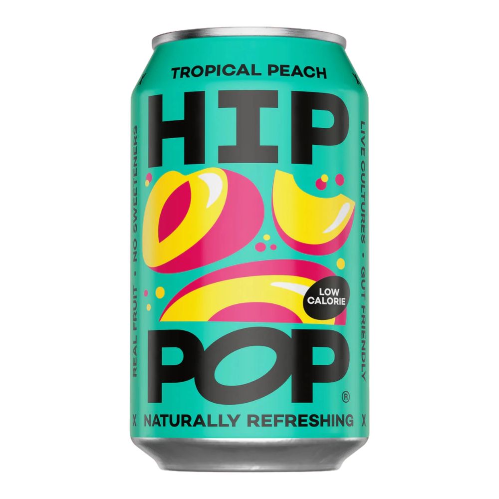 Hip Pop Tropical Peach Living Soda 12 x 330ml